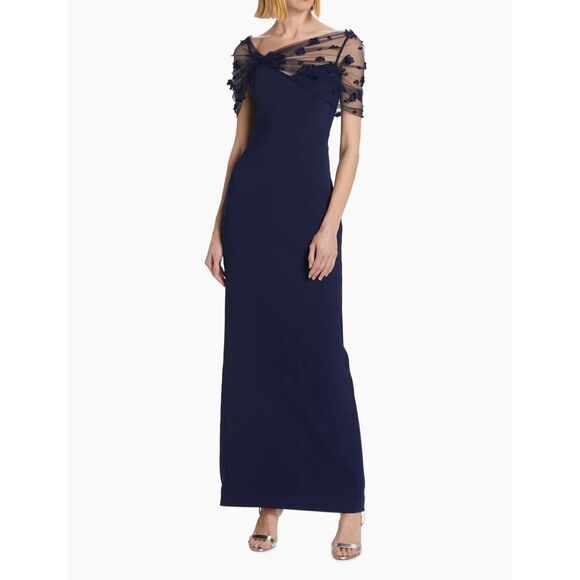 NWT Theia Sophia Beaded Shawl Gown Size US12 $795 - Picture 1 of 12